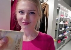 Blonde GF Cumshot In Dressing Room